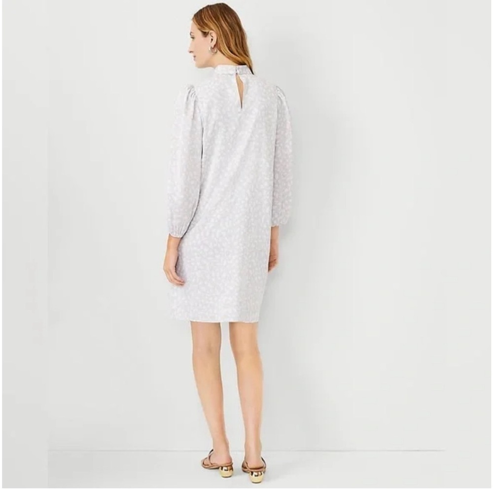 NWT Ann Taylor Animal Print Long Sleeve Twist Neck Shift Dress Size XS - Picture 2 of 8